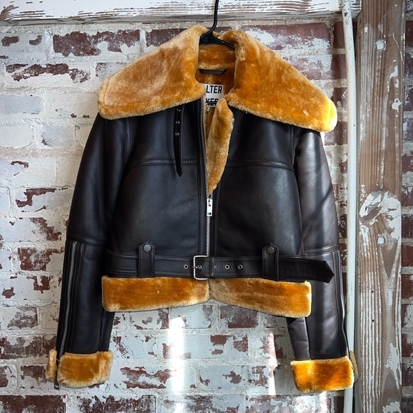 🏁 Walter Baker Mandie Coffee & Honey Genuine Leather Jacket / Coat 🍯🧸🔥 - Picture 6 of 11